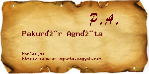 Pakurár Agnéta névjegykártya